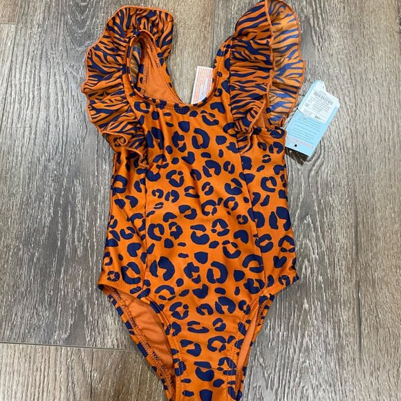 🍁FALL SALE Cat and Jack Cheetah Print Recycled Polyester Bathing Suit Toddler - Picture 1 of 5